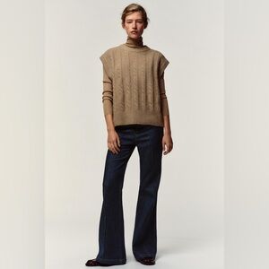 NWT Zara CABLE KNIT VEST JUMPER